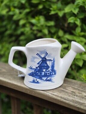 McCoy Pottery 720 Delft Watering Can Ceramic Planter